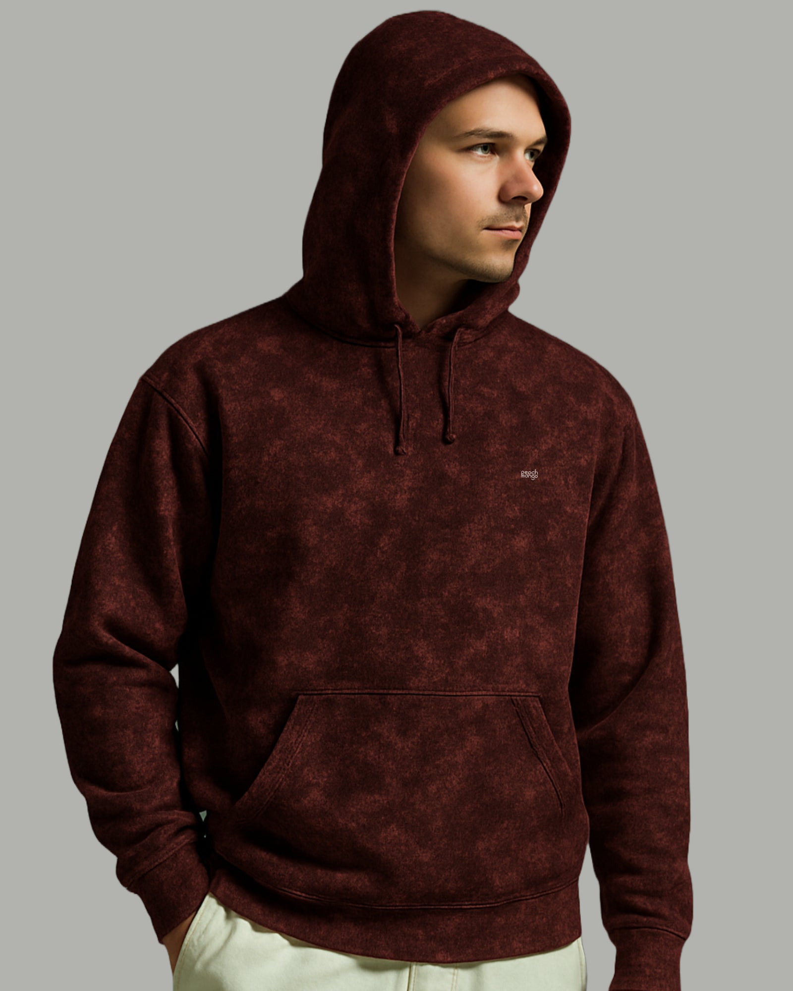 Unisex Acid Hoodie Maroon