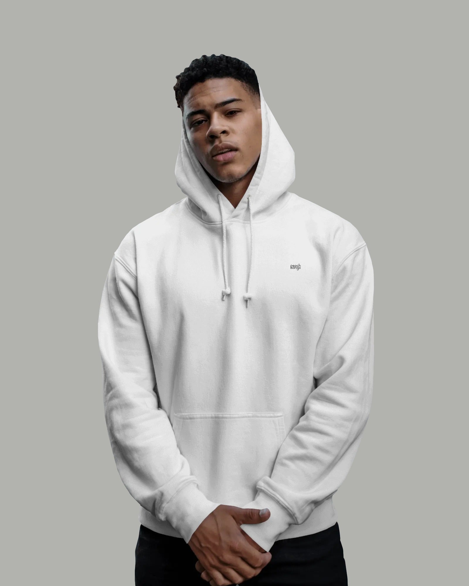 Mockup White Hoodie Without Pocket Unisex Hoodie White
