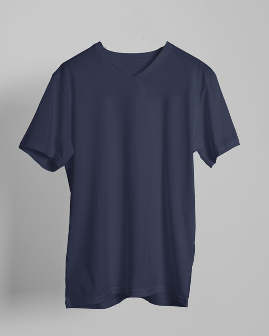 V Neck Tshirts Navy - Men's