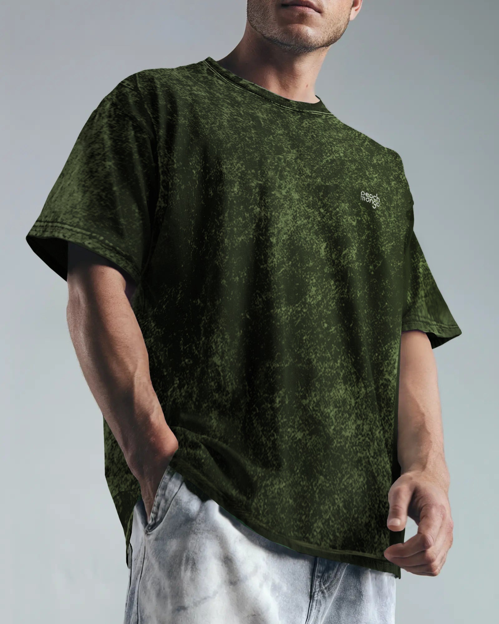 Unisex Acid Tshirt Olive