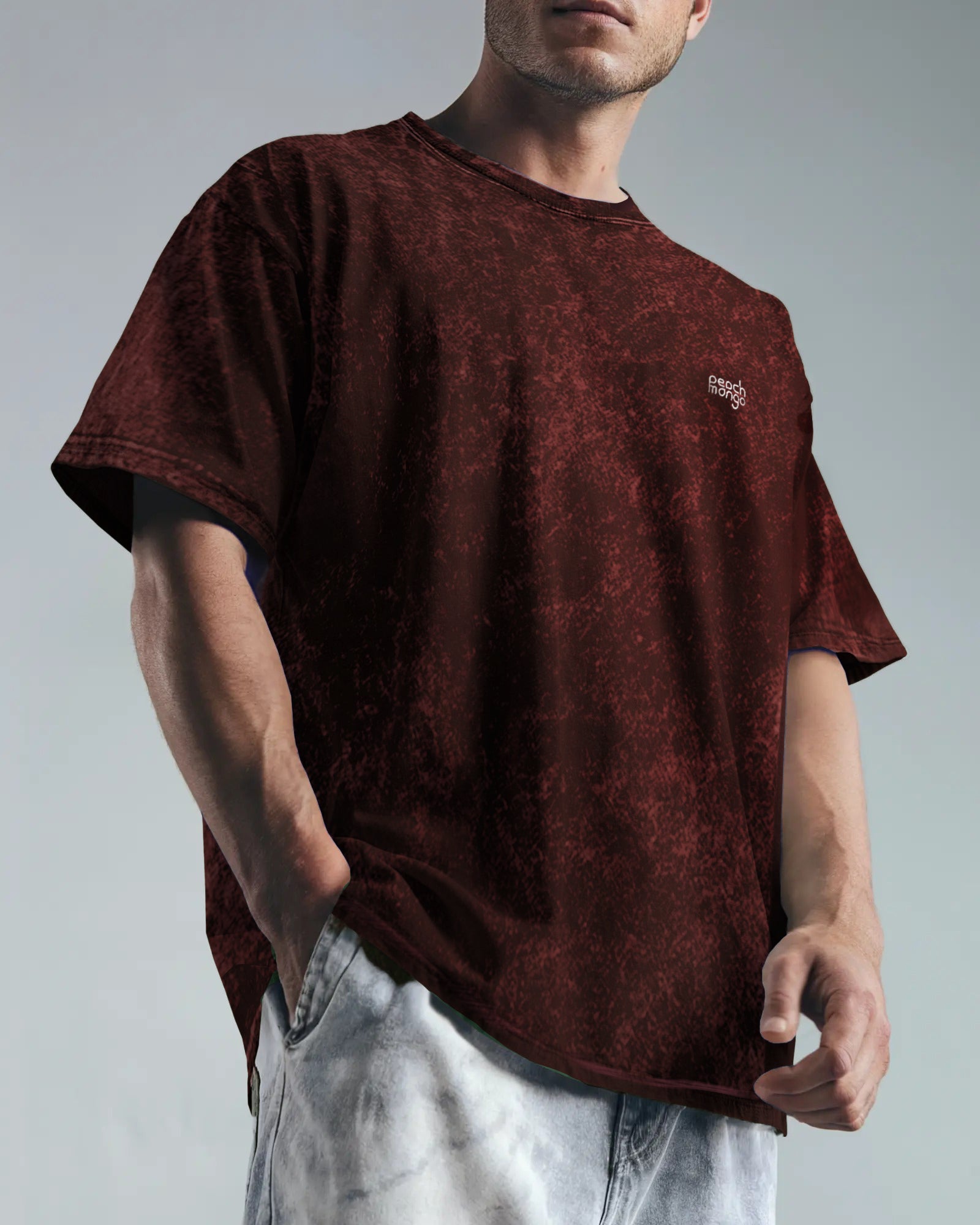 Unisex Acid Tshirt Maroon